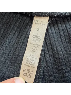Alo Yoga Muse Ribbed Knit Jogger Sweatpants Black S Lounge Athleisure Cozy thumbnail 5