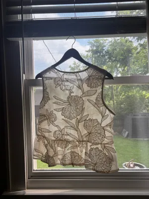 Cream lace summer top Tan Size L thumbnail 2