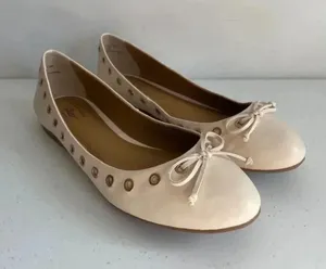 Women's Bass Rachel White Eyelet‎ Ballet Flats Size 9.5 M EUC thumbnail 1