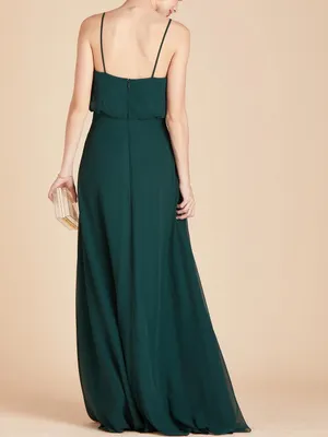 Birdy Grey Gwennie Chiffon Blouson Maxi Dress Women Size Small Dark Green thumbnail 3