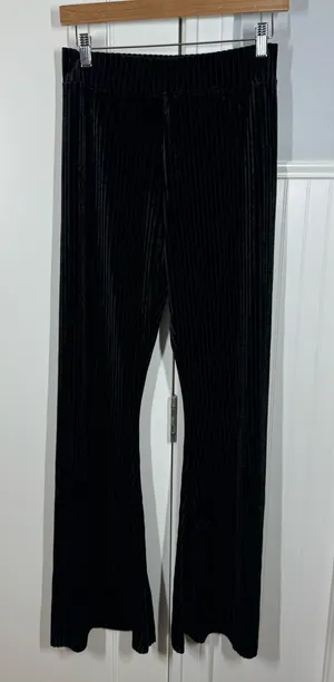 Natural Life Joplin Ribbed Velvet Flare Pants Women Medium Black NWOT Boho Retro thumbnail 1