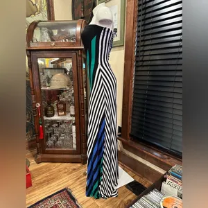 REMAIN Colorblock Striped Strapless Maxi Dress Cutout Back XS Coastal Boho thumbnail 6
