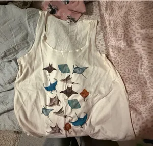 Sting ray tank top White thumbnail 1