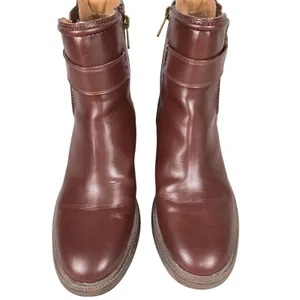 Sam & Libby Natalia Brown Faux Leather Buckle Stacked Heel Ankle Boots 9.5M thumbnail 7