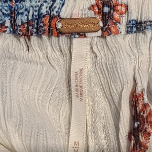 Free People Gold dust flowy crinkle gauze wide leg pants sz M thumbnail 7