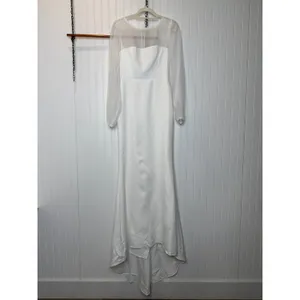 NWOT Lulus Sz M Immaculate Romance White Sheer Organza Long Sleeve Maxi Dress thumbnail 4