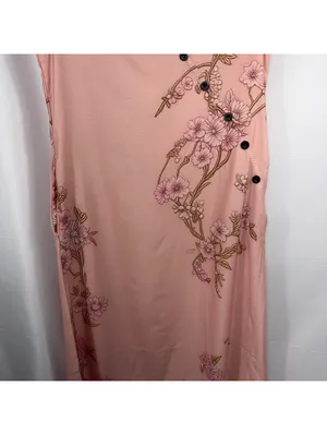 Women’s Blush Pink Floral Sleeveless Faux Wrap Maxi Dress Size Medium thumbnail 3
