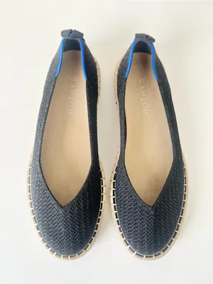 Rothy’s The espadrille black tan flats 7.5 thumbnail 5
