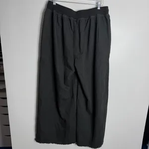 Aerie Soft Landing‎ Trouser Smoked Gray Loose Fit Super Wide Leg Large Short thumbnail 3