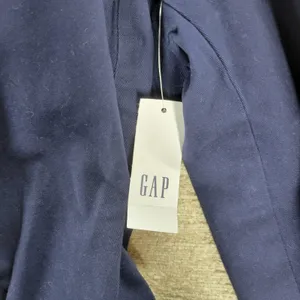 Gap Belted Trench Jacket Womens XXL Navy Blue Cotton Lined Double Breasted thumbnail 8