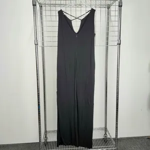 Strappy Beaded Criss Cross Evening Gown Black Dress Size 14 thumbnail 4