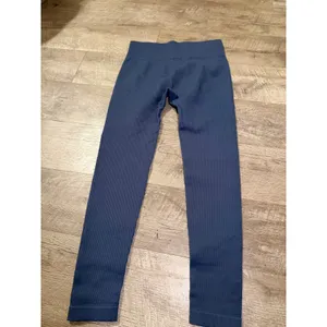 Unbranded Ribbed High Waisted Seamless‎ Leggings Slate Blue Size Large thumbnail 5
