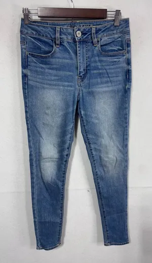 American Eagle Women's Size 4 Blue Hi-Rise‎ Jegging Super Stretch Denim thumbnail 1