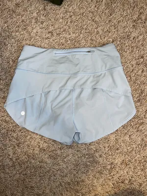 lululemon athletica Light Blue High-Waist Athletic Shorts Sz 6 thumbnail 5