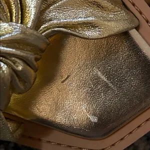 Jimmy Choo Tropica Knotted Metallic Leather Flat Slide Sandal Gold size 37 thumbnail 4