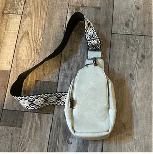 Faux Leather Crossbody Bag White thumbnail 1