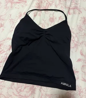 Aurola halter tank top Black thumbnail 1