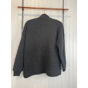 NWT Aerie Dream Sherpa Quarter Zip Sweatshirt Smoked Gray Super Soft Size XS thumbnail 3