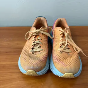 Hoka Women’s Rincon 3 Running Workout Athletic Shoes 7.5B Orange Pink‎ Blue thumbnail 5
