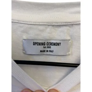 Opening Ceremony Logo Cropped white T-shirt XS Authentic thumbnail 2