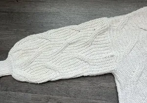 Cream Knit High Neck Sweater thumbnail 7