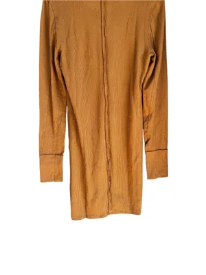 Free People We The Free Gia ribbed cardigan sweater dress in tobacco brown NWT thumbnail 7