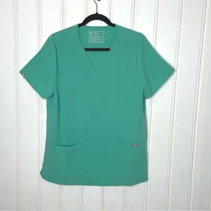 FIGS Casma Three-Pocket Scrub Top Surgical Green V-Neck Large 025NEW thumbnail 2
