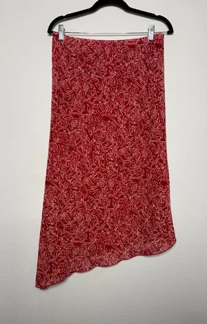 vintage 2000s Red Skirt Floral Print thumbnail 2