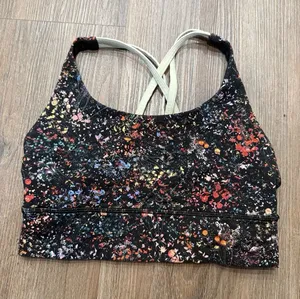 Lululemon Multicolor Speckled‎ Wildflower Strappy Sports Yoga Bra Sz 6 thumbnail 1