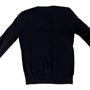 Ann Taylor Cardigan Sweater Womens S Used Navy with Black Lace Front thumbnail 5
