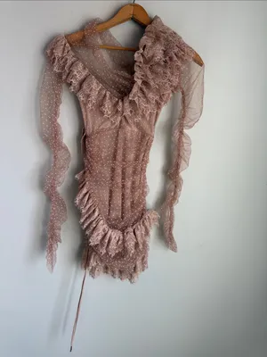 NEW House of CB Sorrel Tulle Asymmetric Minidress thumbnail 4
