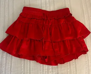 I Just Have to Have It Red Ruffle Mini Skirt thumbnail 1