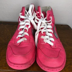 Nike Dunk High‎ Premium Pink Flash Metallic Shoes thumbnail 3