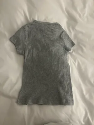 Grey Ribbed Brandy Melville Top thumbnail 2