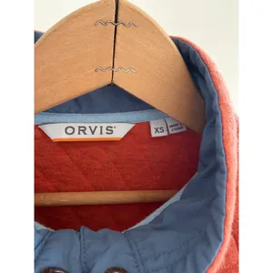 Orvis Womens XS Burnt Orange Quilted Snap Neck Pullover Sweatshirt Mock Neck thumbnail 3