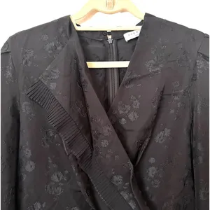 SANDRO Walls Wrap Effect Floral Jacquard Mini Dress Sz‎ 40 (L) thumbnail 5
