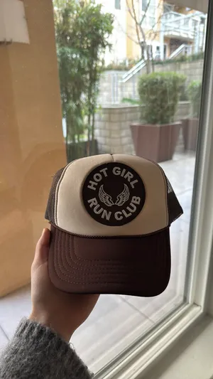JV Truckers Hot Girl Run Club Brown Trucker Hat thumbnail 3