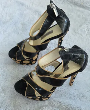 Aldo Bruè Made in Italy Black Leather Polka Dot Platform Stiletto Sandals EU 36 thumbnail 1