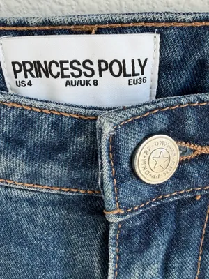 Princess Polly Wide Leg Crop Jeans Womens US 4 Blue Raw Hem thumbnail 3