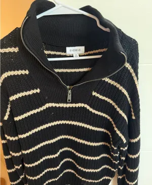 Evereve Quarter Zip Stripe Sweater thumbnail 2