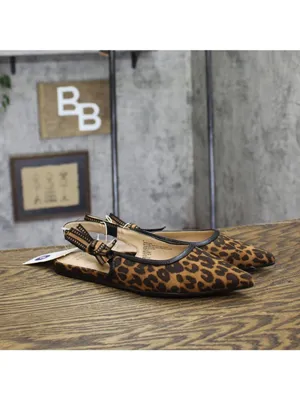 NWT A New Day Slingback Bow Flats Pointed Toe 94303553 Cheetah Brown Multi 6M thumbnail 2