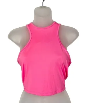 ASOS Hot Pink‎ High Neck Racer Cropped Tank Top 6 thumbnail 1