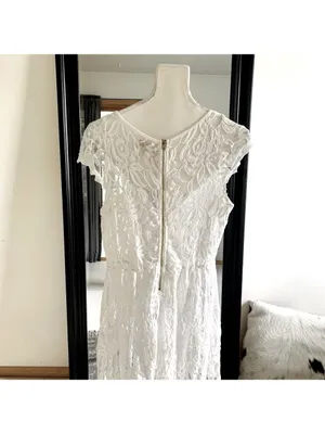 Gianni Bini White Lace Short Sleeve Dress thumbnail 2