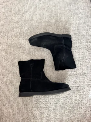 Ugg Josefene black oiled suede flat ankle combat Moto boots 8 thumbnail 13