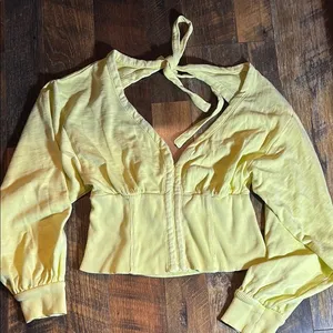 Trendy Yellow Long Sleeve Top Size M thumbnail 1
