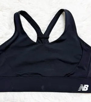 New Balance Women’s Sports Bra Size L Black Racerback No Padding thumbnail 1