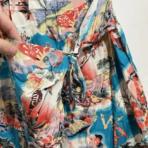 Vintage 90s Y2K Rampage Faux Wrap Hawaiian Dress Sz 3 S Beach Hula Luau Tropical thumbnail 5
