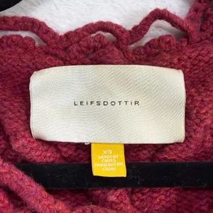 Leifsdottir XS Lisel Cardigan‎ Burgundy Wool Knit Peplum Goblin Viking Valentine thumbnail 8