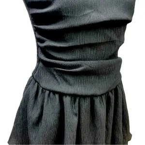 CIDER Women's Summer Cocktail Dress - Tube Ruched Ruffle Mini Dress SIZE L thumbnail 7