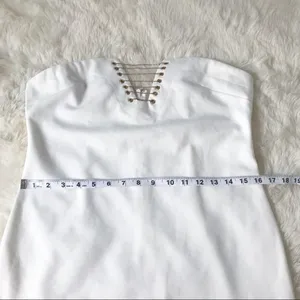 by the way REVOLVE White Strapless Mini‎ Dress Size Large Bodycon Lace Up Chain Party Club thumbnail 13